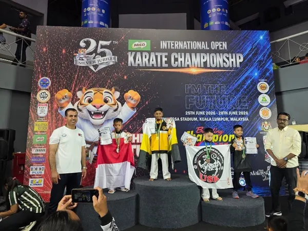 Perak Legends student on top of the podium at the MILO championship